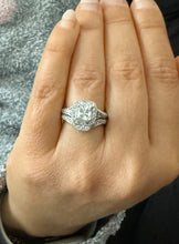 Load image into Gallery viewer, Princess Cut And Round Cut Sides Diamond Engagement Ring And Matching Band Wedding Ring Set IGI Certified 14k Solid White Gold 2.50ctw