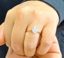 Load image into Gallery viewer, Oval Cut Diamond Engagement Ring Solitaire Ring IGI Certified 14k Solid Rose Gold Bridal Ring Wedding Ring Four Prong Set 2.00ct F-VS2