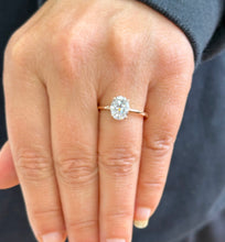Load image into Gallery viewer, Oval Cut Diamond Engagement Ring Solitaire Ring IGI Certified 14k Solid Rose Gold Bridal Ring Wedding Ring Four Prong Set 2.00ct F-VS2