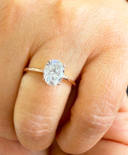 Load image into Gallery viewer, Oval Cut Diamond Engagement Ring Solitaire Ring IGI Certified 14k Solid Rose Gold Bridal Ring Wedding Ring Four Prong Set 2.00ct F-VS2