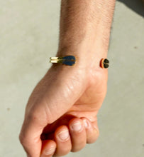 Load image into Gallery viewer, Men's Cuff Bangle 14K or 18K Solid and Very Heavy White Gold or Yellow Gold or Rose Gold 6mm Width Tapers Up Design High Polish Finish