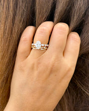 Load image into Gallery viewer, Oval Cut And Marquise Diamond Engagement Ring And Matching Band Ring IGI Certified 14k Solid Yellow Gold Bridal Wedding Ring Braided 2.50ctw