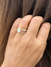 Load image into Gallery viewer, Oval Cut And Marquise Diamond Engagement Ring And Matching Band Ring IGI Certified 14k Solid Yellow Gold Bridal Wedding Ring Braided 2.50ctw