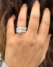 Load image into Gallery viewer, Elongated Cushion Cut Moissanite And Round Cut Sides Engagement Ring And Two Matching Bands Set In 14k Yellow Gold Wedding Bridal Set 7.00ct