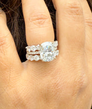 Load image into Gallery viewer, Elongated Cushion Cut Moissanite And Round Cut Sides Engagement Ring And Two Matching Bands Set In 14k Yellow Gold Wedding Bridal Set 7.00ct