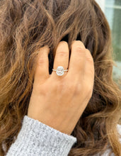 Load image into Gallery viewer, Cushion Cut Moissanite And Round Cut Sides Engagement Ring 14K Solid Yellow Gold Four Prong set Wedding Ring Four Prong Set Bridal Ring 5.25