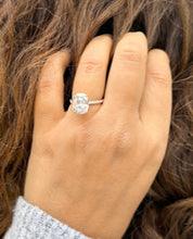 Load image into Gallery viewer, Cushion Cut Moissanite And Round Cut Sides Engagement Ring 14K Solid Yellow Gold Four Prong set Wedding Ring Four Prong Set Bridal Ring 5.25