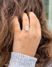 Load image into Gallery viewer, Cushion Cut Moissanite And Round Cut Sides Engagement Ring 14K Solid Yellow Gold Four Prong set Wedding Ring Four Prong Set Bridal Ring 5.25