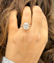 Load image into Gallery viewer, Cushion Cut Moissanite And Round Cut Sides Engagement Ring 14K Solid Yellow Gold Four Prong set Wedding Ring Four Prong Set Bridal Ring 5.25