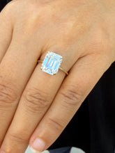 Load image into Gallery viewer, Emerald Cut Moissanite Solitaire Ring Set In 14K Solid And Heavy Yellow Gold Wedding Ring Four Prong Set Bridal Ring Minimalist For Her 5.00