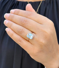 Load image into Gallery viewer, Emerald Cut Moissanite Solitaire Ring Set In 14K Solid And Heavy Yellow Gold Wedding Ring Four Prong Set Bridal Ring Minimalist For Her 5.00