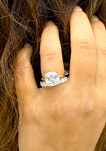 Load image into Gallery viewer, Cushion Cut And Round Cut Sides Diamond Engagement Ring And Matching Band IGI Certified 14K Solid Yellow Gold Wedding Bridal Ring Set 5.00ct
