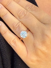 Load image into Gallery viewer, Round Cut Moissanite Engagement Ring Solitaire Bridal Ring 14k Solid Rose Gold Wedding Ring Six prong set Moissanite Solitaire 3.00ct
