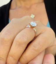 Load image into Gallery viewer, Round Cut Moissanite Engagement Ring Solitaire Bridal Ring 14k Solid Rose Gold Wedding Ring Six prong set Moissanite Solitaire 3.00ct