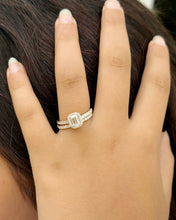 Load image into Gallery viewer, GIA Certified Natural Emerald Cut And Round Cut Sides Diamond Engagement Ring And Matching Band Bridal Set In 14k Solid Yellow Gold 1.70ctw