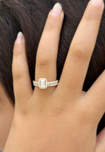 Load image into Gallery viewer, Emerald Cut And Round Cut IGI Certified Diamond Engagement Ring And Matching Band Bridal Set In 14k Solid Yellow Gold Wedding Set 1.80ctw