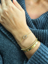 Load image into Gallery viewer, Hamsa Bracelet CVD Diamond Bracelet 14k Solid Yellow Gold Hand Chain Delicate Diamond Hamsa Bracelet Diamond Bracelet Minimalist 0.20ctw