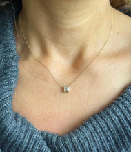 Load image into Gallery viewer, Asscher Cut Diamond Bezel Set Solitaire Necklace and Chain IGI Certified 14k Solid Yellow Gold Pendant And Chain Bridal Wedding Gift 1.00ct