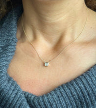 Load image into Gallery viewer, Asscher Cut Diamond Bezel Set Solitaire Necklace and Chain IGI Certified 14k Solid Yellow Gold Pendant And Chain Bridal Wedding Gift 1.00ct