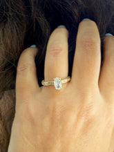 Load image into Gallery viewer, Oval Shape Diamond And Round Sides Engagement Ring IGI Certified 14k Solid Yellow Gold Bridal Ring Wedding Ring Deco Antique Style 1.00ct