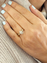 Load image into Gallery viewer, Oval Shape Diamond And Round Sides Engagement Ring IGI Certified 14k Solid Yellow Gold Bridal Ring Wedding Ring Deco Antique Style 1.00ct