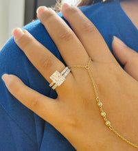 Load image into Gallery viewer, Radiant Cut And Round Cut Sides Diamond IGI Certified Engagement Ring And Matching Band 14k Solid White Gold Inner Halo Wedding Set 5.20ctw