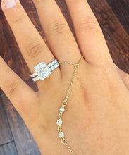 Load image into Gallery viewer, Radiant Cut And Round Cut Sides Diamond IGI Certified Engagement Ring And Matching Band 14k Solid White Gold Inner Halo Wedding Set 5.20ctw