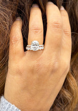 Load image into Gallery viewer, Elongated Cushion Cut And Round Cut Sides Diamond Engagement Ring And Matching Band IGI Certified 14K Solid Yellow Gold Wedding Ring 5.00ct