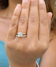 Load image into Gallery viewer, Princess Cut Diamond Solitaire Engagement Ring And Matching Band IGI Certified Bridal Set Solitaire Wedding Set 14k Solid Yellow Gold 2.25