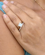 Load image into Gallery viewer, Princess Cut Diamond Solitaire Engagement Ring And Matching Band IGI Certified Bridal Set Solitaire Wedding Set 14k Solid Yellow Gold 2.25