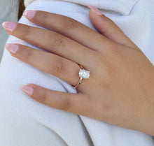 Load image into Gallery viewer, Cushion Cut Moissanite Engagement Ring Solitaire Bridal Wedding Ring Prong Set Minimalist Anniversary Ring For Her 14k Solid Rose Gold 2.00ct
