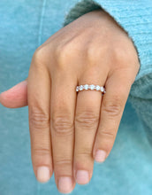 Load image into Gallery viewer, Round Cut Moissanite Half Eternity Band Style Large 3.50mm Set In 14K Solid Rose Gold Bridal Wedding Band Eternity Ring For Her 1.25ctw