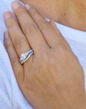 Load image into Gallery viewer, Round Cut And Diamonds Engagement Ring And Band Wedding Bridal Set 1.65ctw Antique Style Filigree IGI Certified 14k Solid White Gold F-VS2