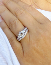 Load image into Gallery viewer, Round Cut And Diamonds Engagement Ring And Band Wedding Bridal Set 1.65ctw Antique Style Filigree IGI Certified 14k Solid White Gold F-VS2