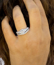Load image into Gallery viewer, Round Cut And Diamonds Engagement Ring And Band Wedding Bridal Set 1.65ctw Antique Style Filigree IGI Certified 14k Solid White Gold F-VS2