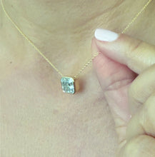 Load image into Gallery viewer, Asscher Cut Diamond Bezel Set Solitaire Necklace and Chain IGI Certified 14k Solid Yellow Gold Pendant And Chain Bridal Wedding Gift 3.00ct