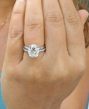 Load image into Gallery viewer, Oval Cut Diamond Engagement Ring And Matching Band Solitaire Ring IGI Certified 14k Solid Yellow Gold Bridal Ring Wedding Ring 5.30ctw G-VS2
