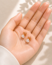 Load image into Gallery viewer, Round Shape Moissanite Stud Earrings Prong set Style 14k Solid Rose Solid Gold 2.00ctw, 1.0ct each Earrings Gift For Her Jewelry