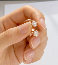Load image into Gallery viewer, Round Shape Moissanite Stud Earrings Prong set Style 14k Solid Rose Solid Gold 2.00ctw, 1.0ct each Earrings Gift For Her Jewelry