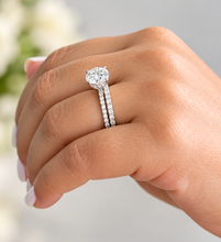 Load image into Gallery viewer, GIA Certified Natural Round Cut Diamond Engagement Ring And Matching Band Wedding Set 14k Solid White Gold Inner Halo Bridal Set 1.70ctw