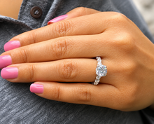 Load image into Gallery viewer, IGI Certified Round Cut Diamond Engagement Ring Eternity Style Bridal Wedding Ring 14k Solid White Gold 4.00ctw F-VS2