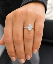 Load image into Gallery viewer, IGI Certified Oval Shape And Round Cut Diamond Engagement Ring Halo Style Wedding Ring Women's Bridal Ring 14K Solid White Gold 2.50ct F-VS2