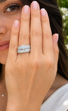 Load image into Gallery viewer, IGI Certified Round Cut Diamond Engagement Ring And Matching Band Bridal Set 14k Solid White Gold Women's Wedding Set For Her 3.00ctw F-VS2