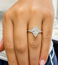 Load image into Gallery viewer, Marquise Cut Diamond Engagement Ring Set In IGI Certified 14k Solid White Gold Antique Filigree Style Wedding Bridal Ring 3.00ct