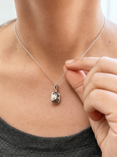 Load image into Gallery viewer, Cushion Shape Natural Yellow Citrine And Round Cut Natural Diamonds Pendent And Chain Necklace Double Halo Style Gift 14k White Gold 2.50ctw