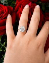 Load image into Gallery viewer, Oval Shape Moissanite Engagement Ring Solitaire Four Prong Set Bridal Wedding Ring For Her Minimalist Design 14k Solid Yellow Gold 5.00ct