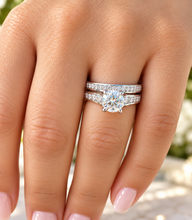 Load image into Gallery viewer, GIA Certified Round Cut Natural Diamonds Engagement Ring And Matching Band Bridal Wedding Set In 14k Solid White Gold 3.00ctw