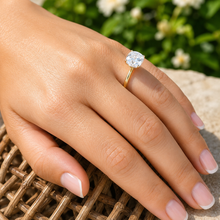 Load image into Gallery viewer, IGI Certified Cushion Cut Diamond Engagement Ring Solitaire Wedding Ring Four Prong Bridal Ring 14K Solid Yellow Gold Propose Ring 4.00ct