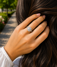 Load image into Gallery viewer, Round Cut IGI Certified Diamonds Halo Engagement Ring 14k Solid White Gold Wedding Ring Filigree Antique Style 1.75ctw