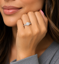 Load image into Gallery viewer, IGI Certified Round Cut Diamond Engagement Ring Eternity Style Bridal Wedding Ring 14k Solid White Gold 4.00ctw F-VS2